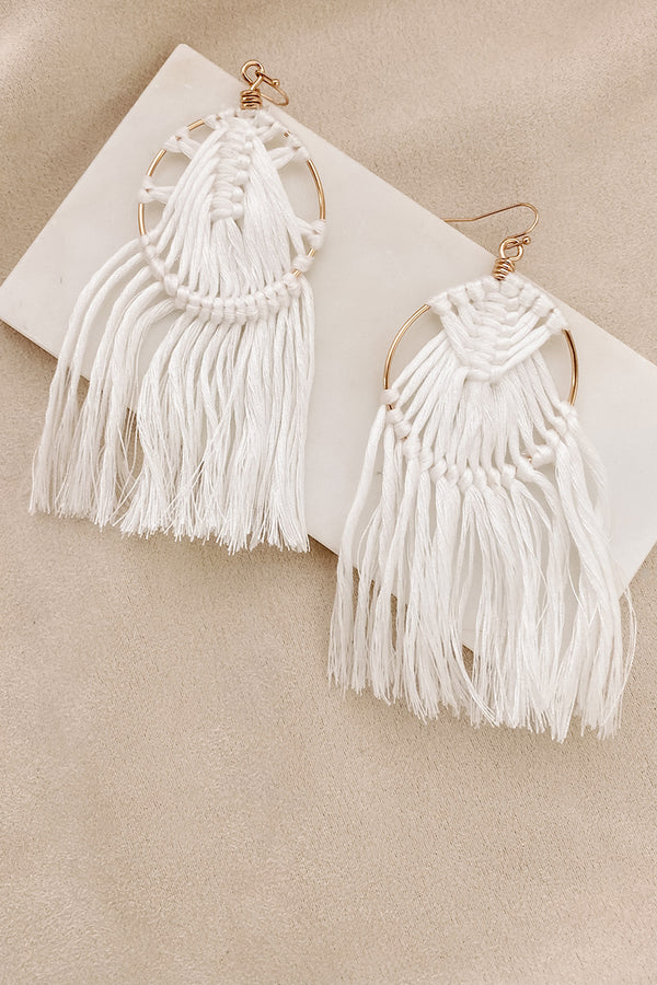 Hear Me Out Hoop Earrings (White) - NanaMacs