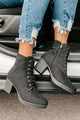 Born For This Lace-Up Rhinestone Booties (Black) - NanaMacs