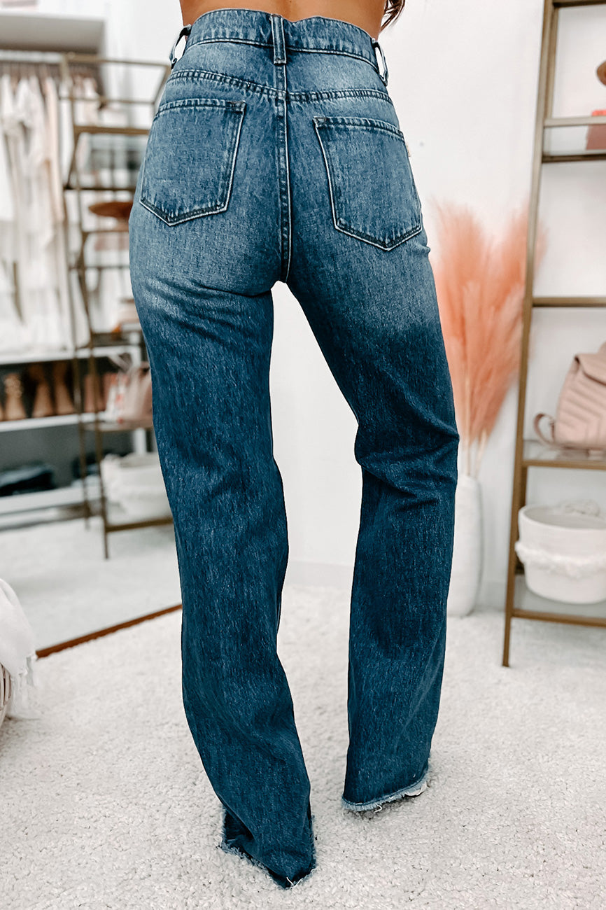Baxter High Rise Distressed Wide Leg Jeans (Medium) - NanaMacs