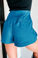 Never Wander Pleated Shorts (Blue) - NanaMacs