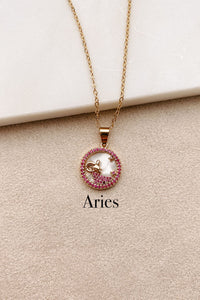 What’s Your Sign Zodiac Charm Necklace (Gold/Multi) - NanaMacs