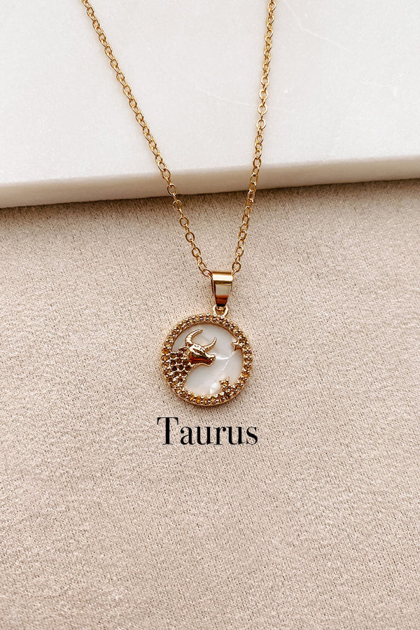 What’s Your Sign Zodiac Charm Necklace (Gold/Multi) - NanaMacs