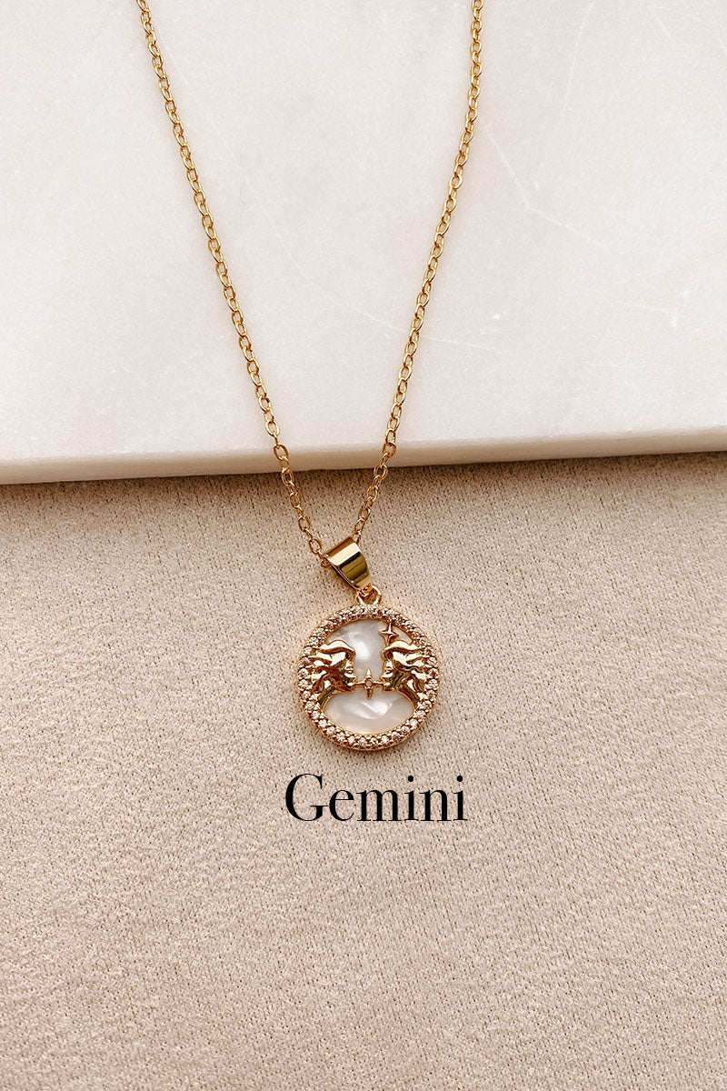 What’s Your Sign Zodiac Charm Necklace (Gold/Multi) - NanaMacs