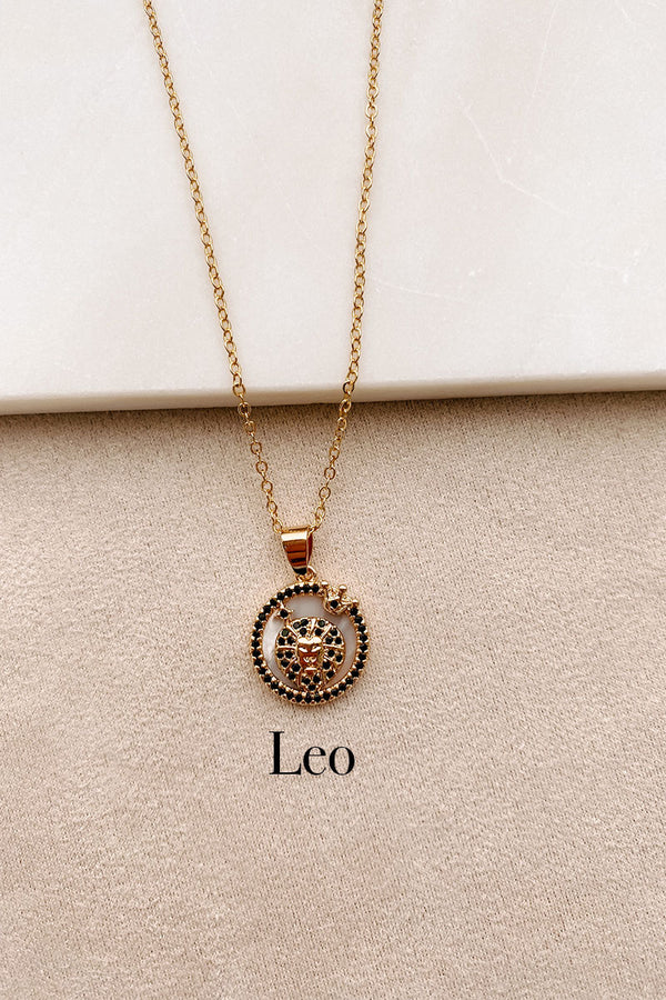 What’s Your Sign Zodiac Charm Necklace (Gold/Multi) - NanaMacs