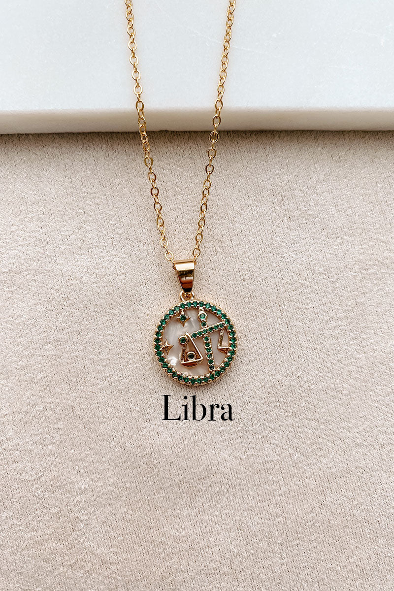 What’s Your Sign Zodiac Charm Necklace (Gold/Multi) - NanaMacs