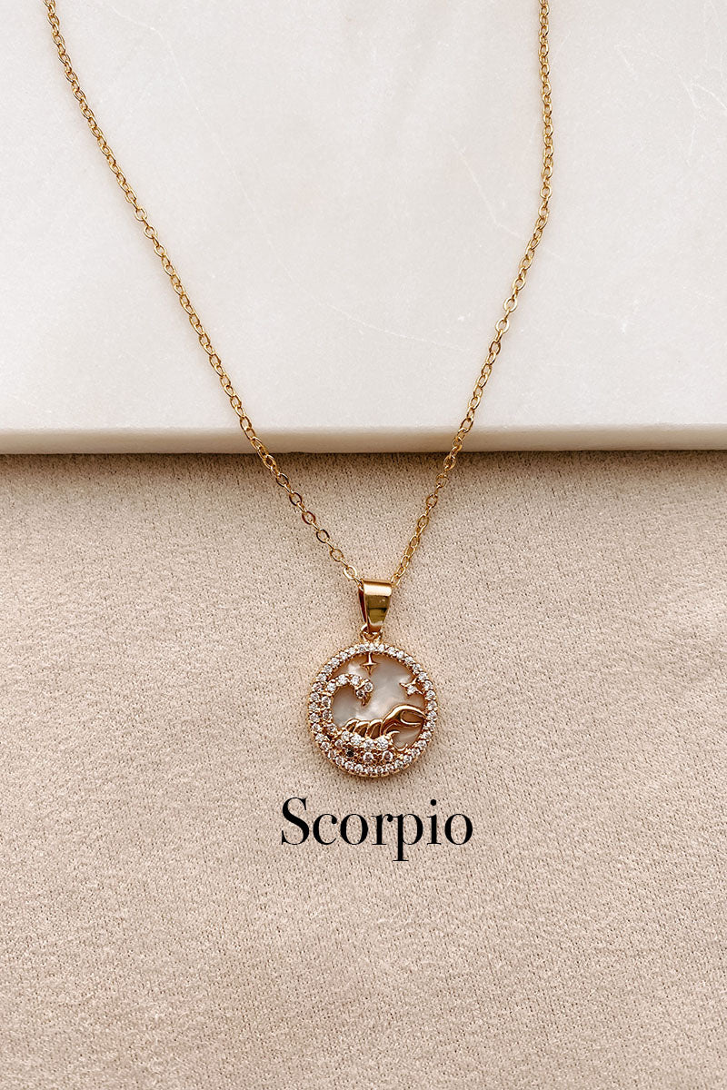 What’s Your Sign Zodiac Charm Necklace (Gold/Multi) - NanaMacs