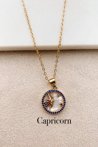 What’s Your Sign Zodiac Charm Necklace (Gold/Multi) - NanaMacs