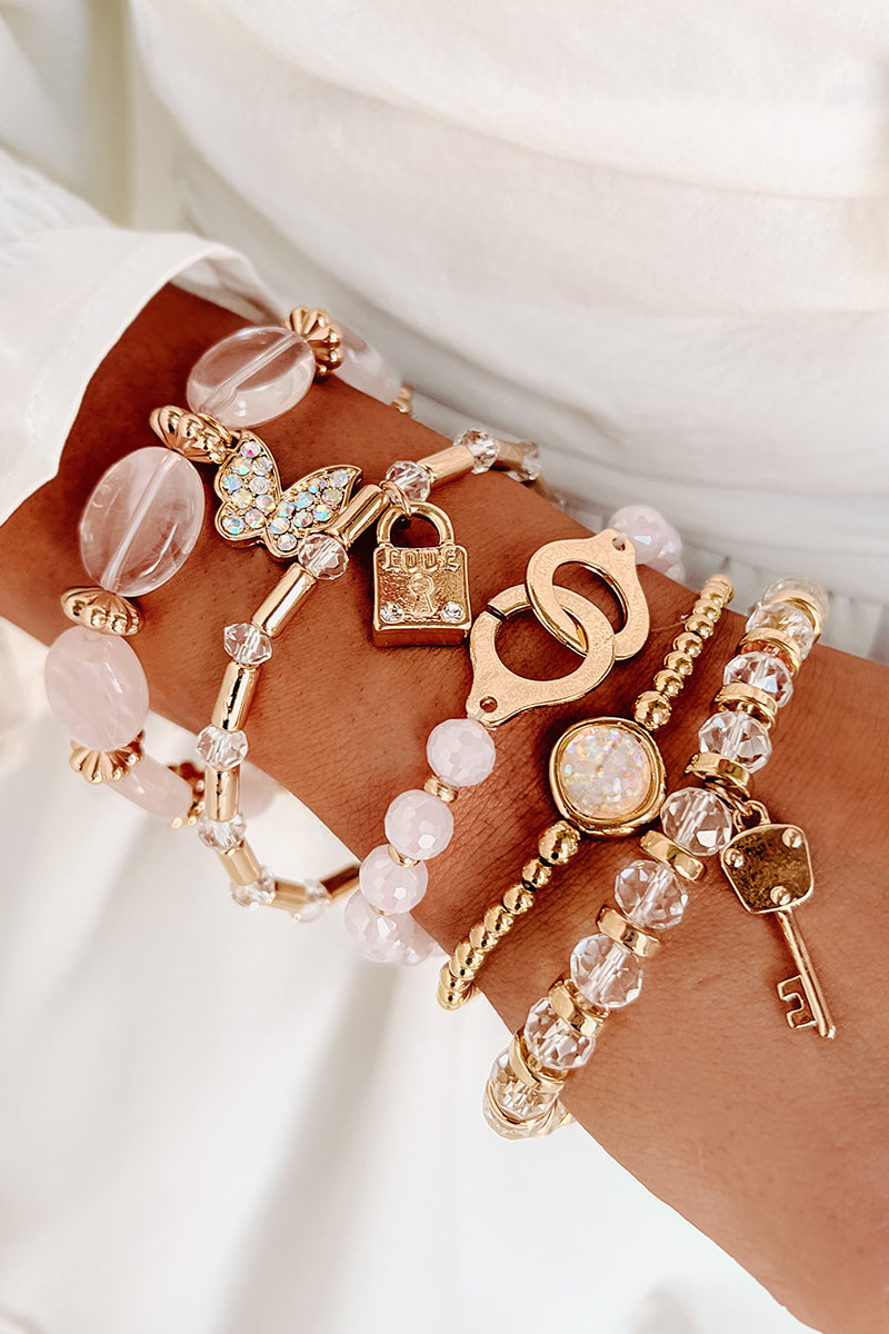 Pretty In Pink Bracelet Set (Pink) - NanaMacs