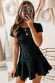 Chicly Qualified Ruffled Tweed Mini Dress (Black) - NanaMacs
