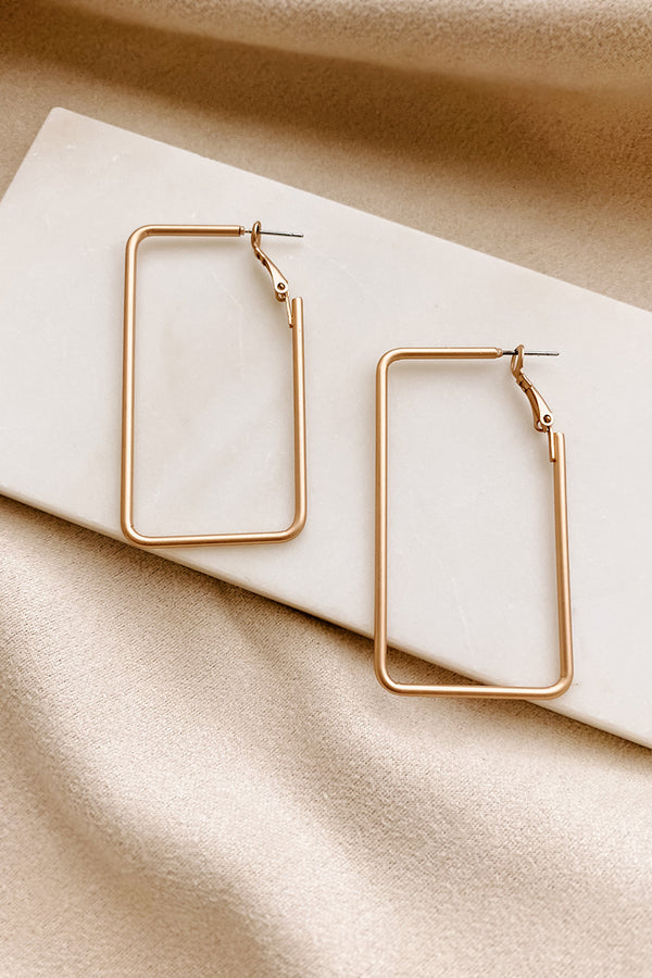 Gettin Clarity Rectangle Earrings (Gold) - NanaMacs