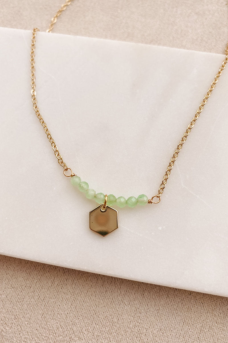 Joining The Move-Mint Charm Necklace (Mint/Gold) - NanaMacs