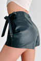 Mind Your Manners Faux Leather Mini Skort (Black) - NanaMacs
