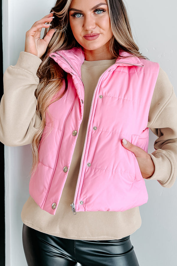 All Walks Of Life Puffer Vest (Candy Pink) - NanaMacs