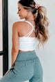 This Is A Necessity Ribbed Cross Back Crop Top (White) - NanaMacs