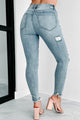 Sense Of Urgency Mid-Rise Distressed Risen Skinny Jeans (Light) - NanaMacs