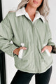 Doorbuster- Imagine This Sherpa Detailed Jacket (Olive) - NanaMacs