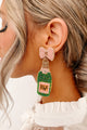 Simply Sippin' Beaded Earrings (Green/Pink) - NanaMacs