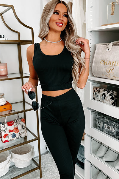 Everything And More Ribbed 3-Piece Set (Charcoal) - NanaMacs