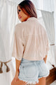 Unconventional Ideas Oversized Cropped Button-Down (Light Taupe) - NanaMacs