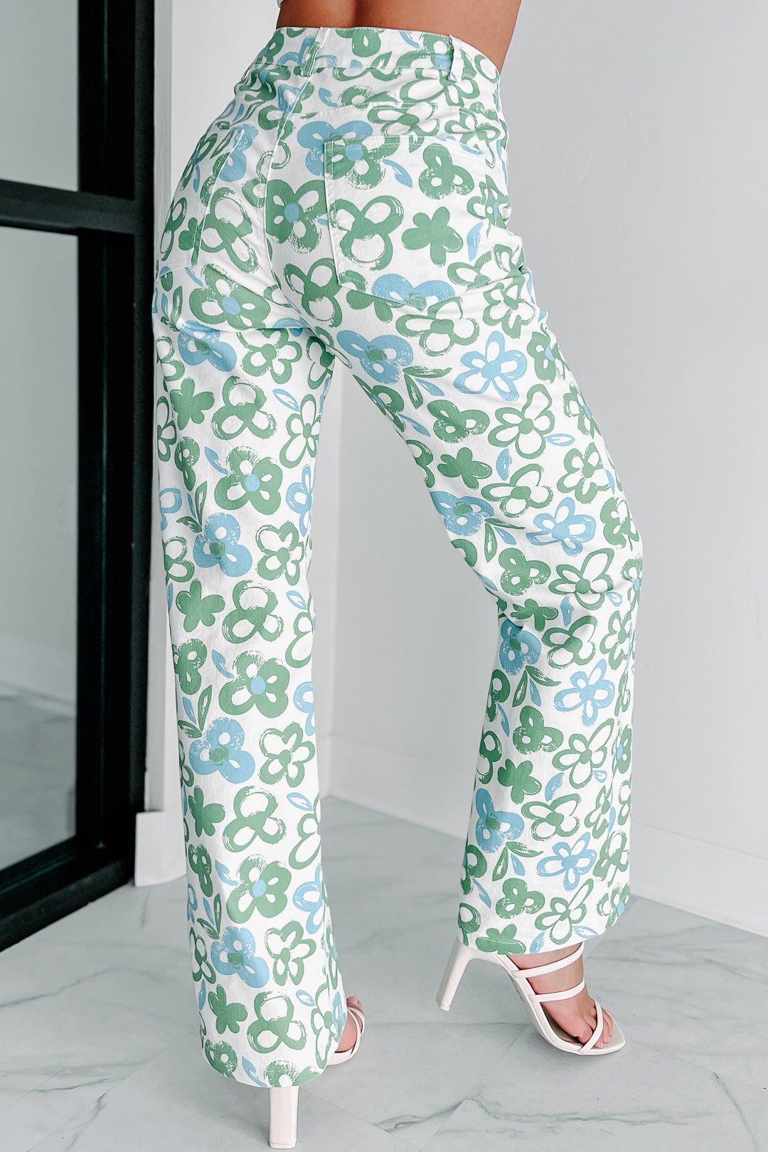 White 2025 flower pants