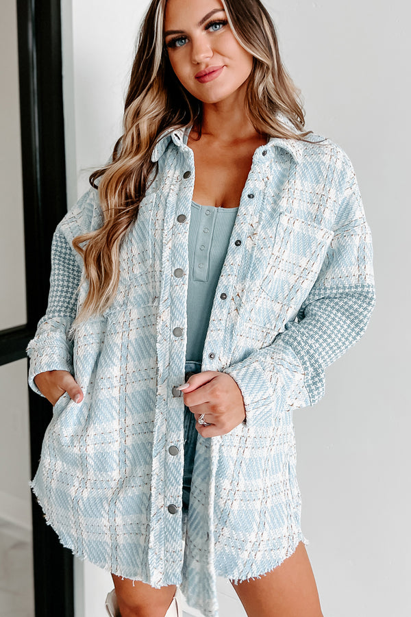 Something About You Plaid Shacket (Blue) - NanaMacs