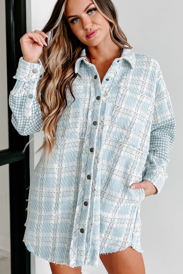 Something About You Plaid Shacket (Blue) - NanaMacs