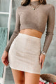 Pretty For The Party Sequin Mini Skirt (Rose Gold) - NanaMacs