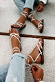 Daniella Lace-Up Sandals (White) - NanaMacs