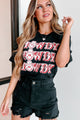 Smiling Howdy Cropped Graphic Tee (Black) - NanaMacs