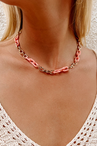 "Yanking My Chain" Choker Necklace (Pink) - NanaMacs