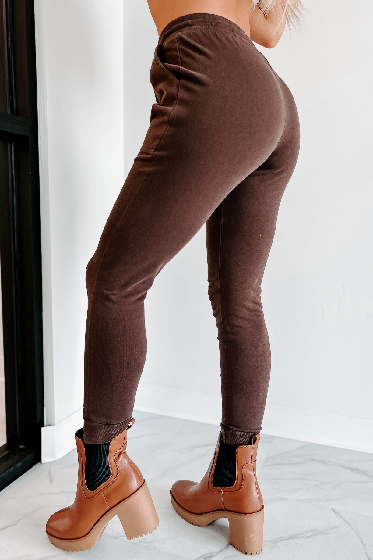 Simply Cozy Drawstring Joggers (Dark Chocolate) - NanaMacs