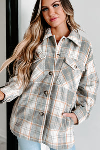 Remembered Pasts Plaid Shacket (Heather Grey) - NanaMacs