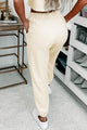 Quilted Perfection Quilted High Rise Joggers (Cream) - NanaMacs