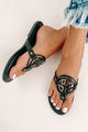 IMPERFECT Everyday Essential Faux Leather Medallion Sandals (Black) - NanaMacs