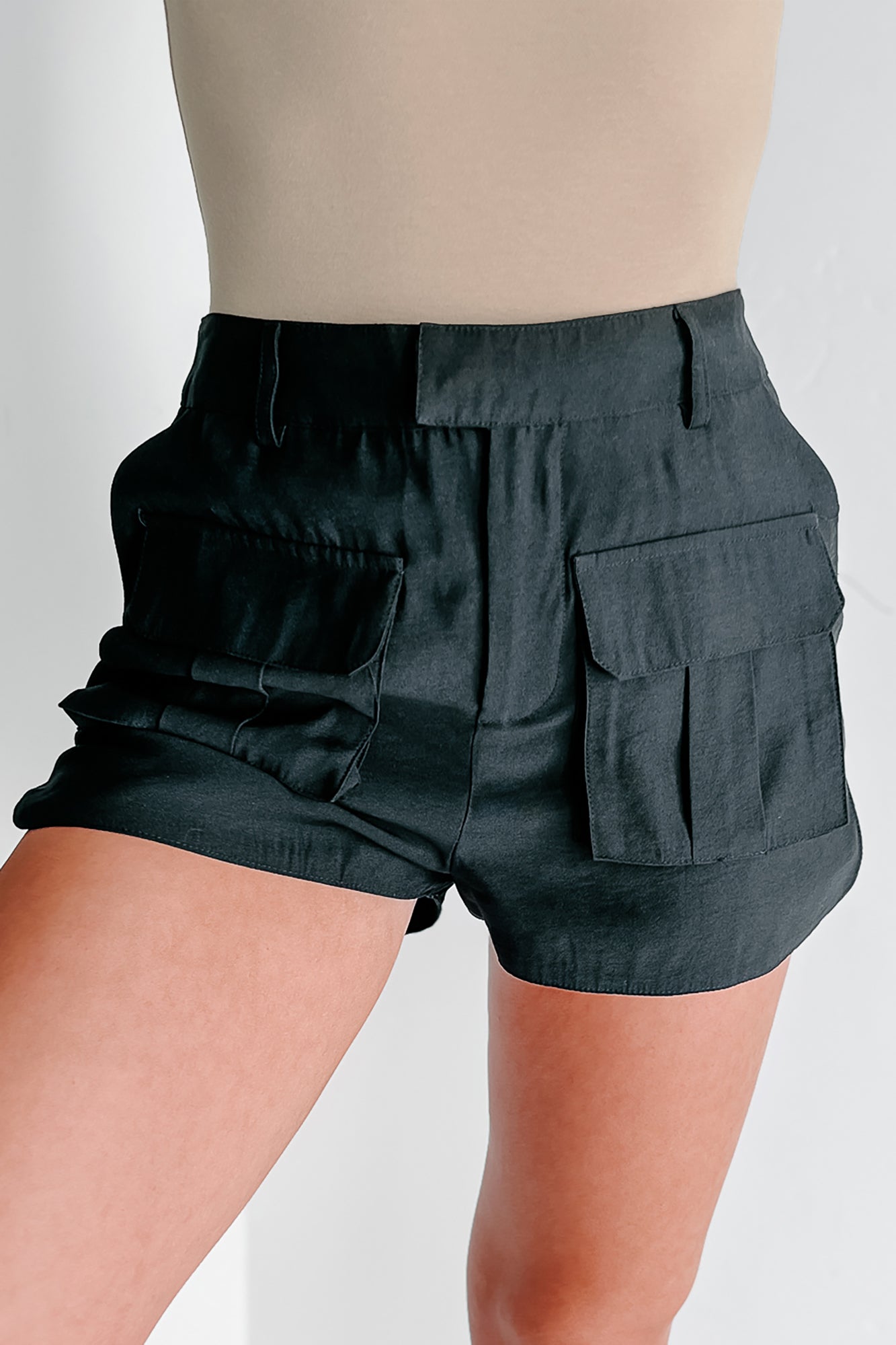 Confident Energy Cargo Pocket Shorts (Black) - NanaMacs
