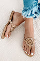 Natasha Faux Leather Thong Sandals (Natural) - NanaMacs