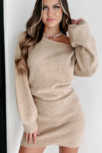 No Bad Angles Sweater Dress (Tan) - NanaMacs