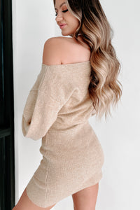 No Bad Angles Sweater Dress (Tan) - NanaMacs