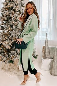 Braving The Cold Belted Trench Coat (Mint) - NanaMacs