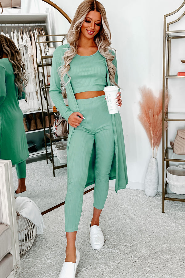 Everything And More Ribbed 3-Piece Set (Seafoam) - NanaMacs