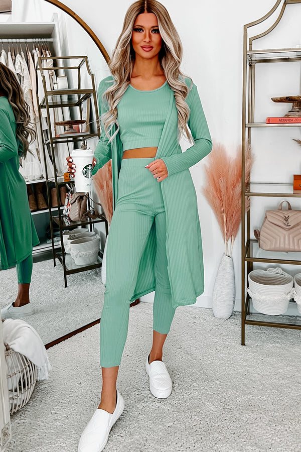 Everything And More Ribbed 3-Piece Set (Seafoam) - NanaMacs