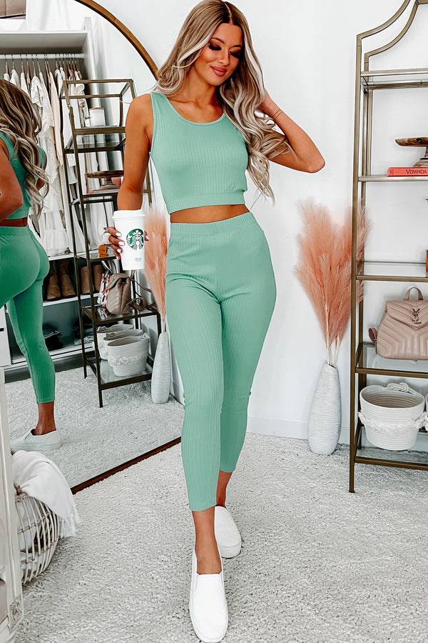 Everything And More Ribbed 3-Piece Set (Seafoam) - NanaMacs