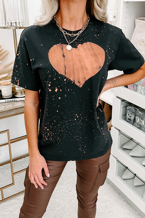 You Have My Heart Bleached Heart T-Shirt (Charcoal Black) - NanaMacs