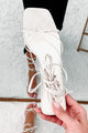 Juna Snake Skin Strappy Billini Heel (Cream) - NanaMacs