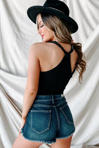 Epic Nights Studded Racerback Bodysuit (Black) - NanaMacs