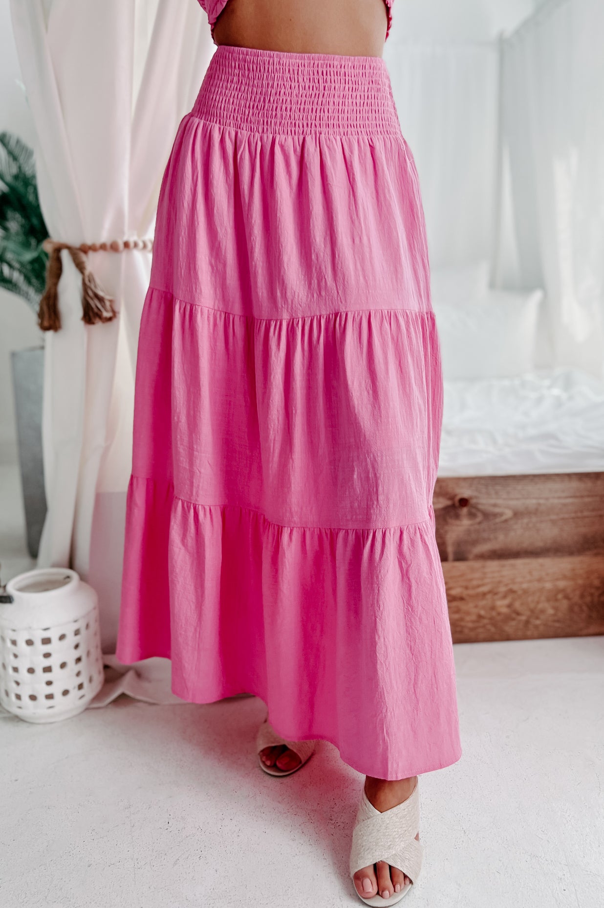 Confident Choices Smocked Tube Top & Skirt Set (Fuchsia) - NanaMacs