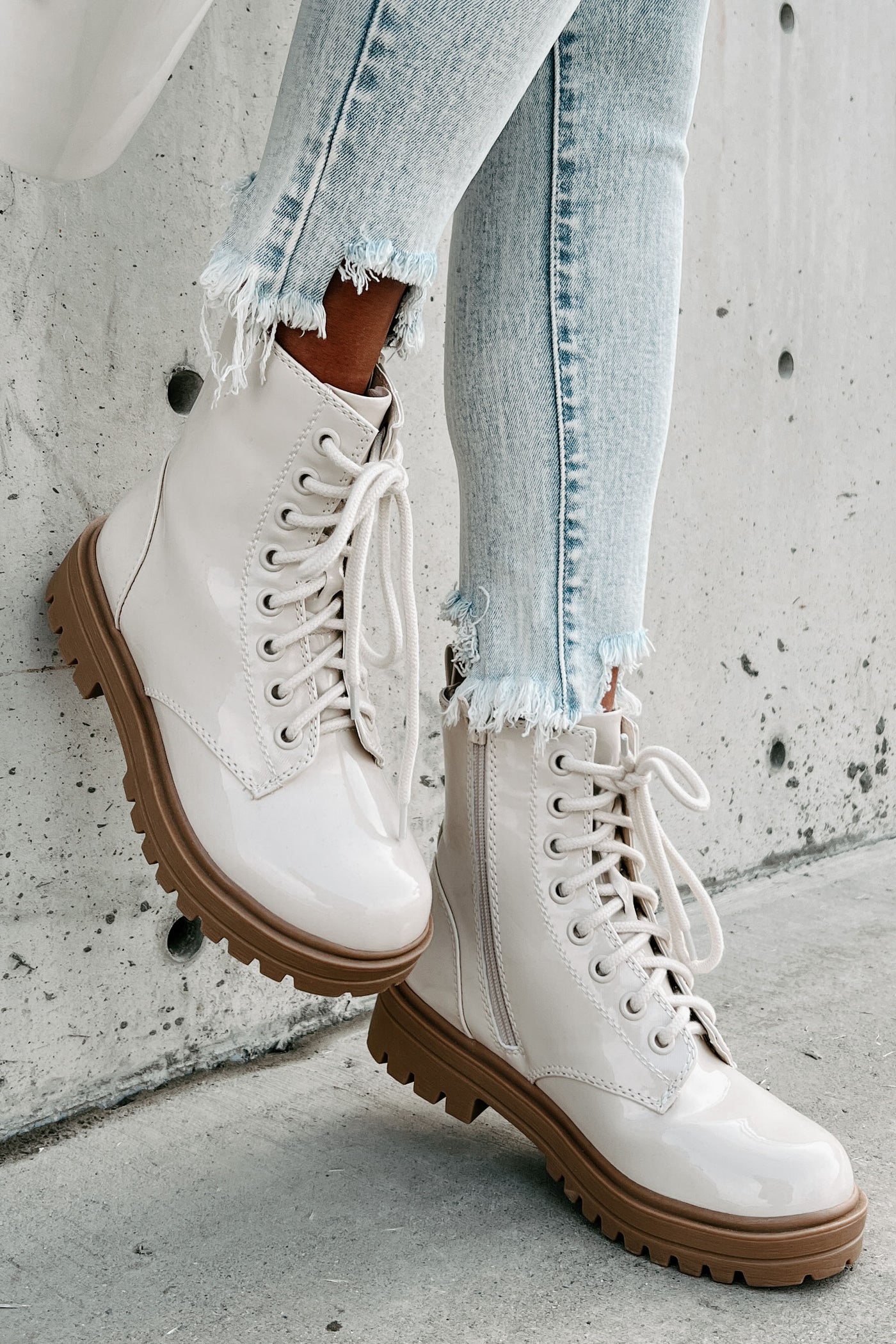 Thursday Boots White Patent Combat Boots White Patent Leather