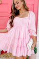 Southern Social Gingham Babydoll Dress (Pink) - NanaMacs