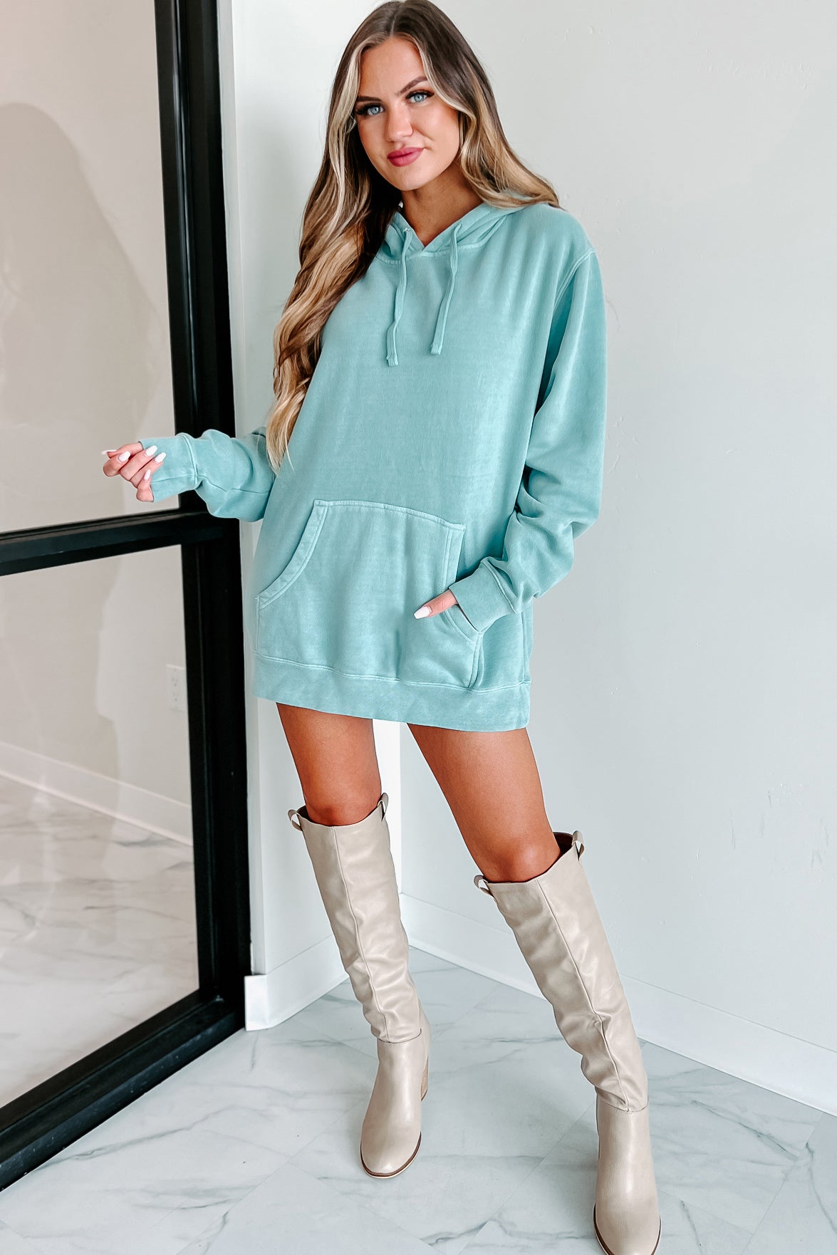 Vintage Wash Hoodie (Mint) - NanaMacs