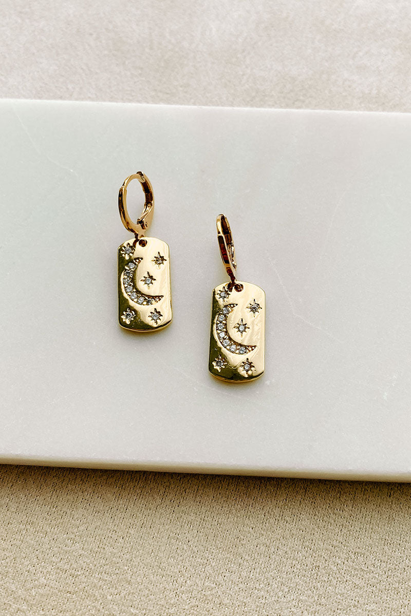 A Midnight Welcome Dangle Earrings (Gold) - NanaMacs